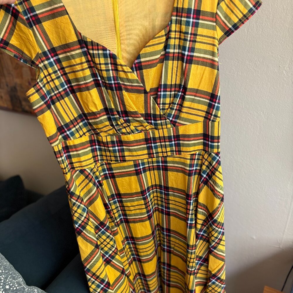 HANPCEIRS Cap Sleeve 1950s Retro Vintage Cocktail Pockets Swing Dress- size 2x